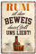 Rum Blechschild - Retro Deko Metallschild - lustiger Spruch für Rum Trinker & Genießer - witzige Wanddeko für Kellerbar Partyraum Küche - besondere Geschenkidee für Rum Liebhaber - 20x30cm