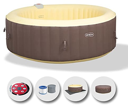 EASE.ZONE Spa Idromassaggio Gonfiabile Riscaldata 4-6 Persone con Pompa Integrata