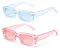 RUNHUIS Retro Rechteck Sonnenbrille Damen Herren Chunky Sonnenbrille Vintage Small Square Fashion Brille (Blau und Rosa)