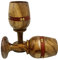 Weinkelch aus Holz, Vintage-Stil, 2 Stück, Lederband, Trinkkelch, Wasserglas, Kelch, Küchenzubehör, Teakholz, für Wein, kalte Getränke, Eis