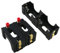 ZZLZX D-Cell Battery Holder 4PCS 72x40x50 mm / 2.83x1.57x1.96 Inches Series or Parallel Physical Science Plastic D Size Battery Case Physics D Battery Holder, Black
