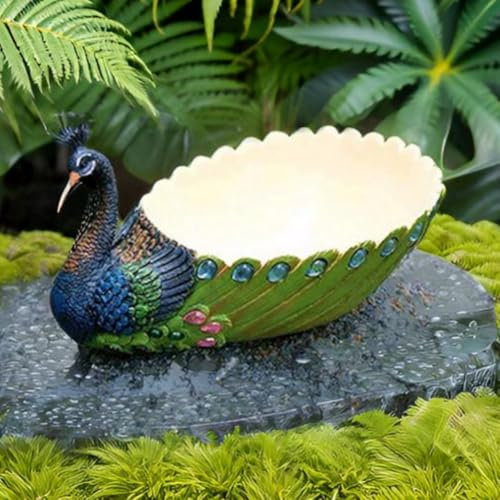 Gonetre Maceta de Resina Pequeña Hecha a Mano con Diseño de Pavo Real para Suculentas, Maceta de Cactus, Jardinera Decorativa Vintage