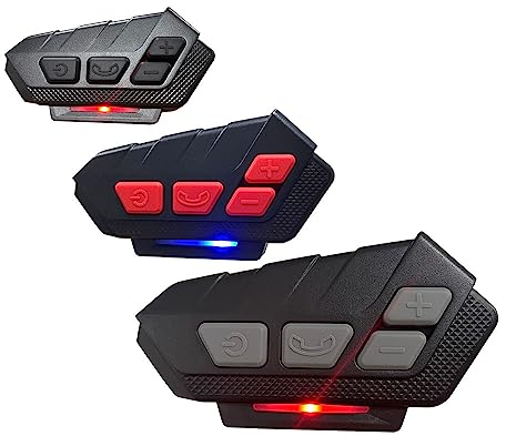 KORODE Bluetooth Intercom Helmet Headset with FM Radio and Voice Prompt Function 300m Distance Large Button (Gray)