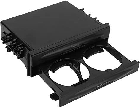 Einzel-DIN-Radiotasche, Autoradio-Innenorganisator, 2-in-1-Autoradio-Aufbewahrungsbox, Mehrzweck-ABS, Universeller 1-DIN-2-lagiger Schwarzer Getränkehalter Zum Sammeln von