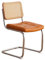 TBWFRD Hochlehner Esszimmerstuhl, PU-Leder gepolstert, Rattan-Rückenlehne, Metallbeine, Multifunktional, Bequem, Stabil, Ergonomisch, Schwarz