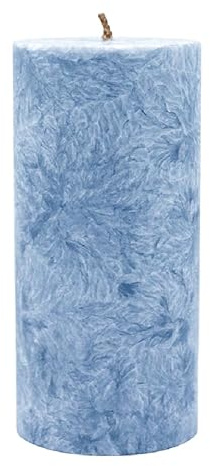 luterna Stumpenkerze aus Stearin, 100% pflanzlicher Wachs, 64/135 mm, Taubenblau, KERZENFARM HAHN, Brenndauer ca. 41h