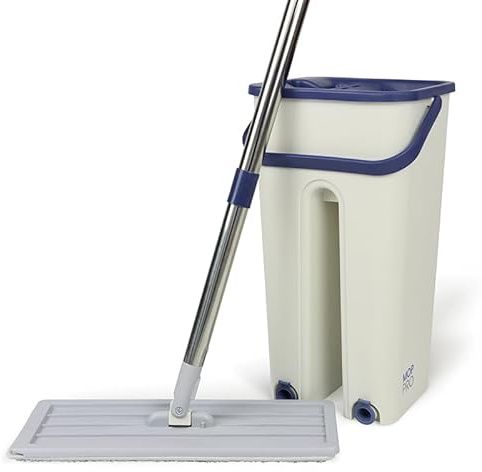 Mop PRO Multi-Functional Wash & Dry Mop and Bucket Set Flat Squeeze 360° + Pads (Three Cloths)