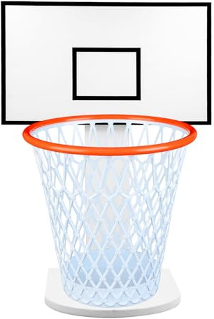 Basketballkorb, Basketballkorb, Abfalleimer, Abfalleimer, Basketball-Geschenk, Basketball-Mülleimerhalter für Zuhause, Schlafzimmer, Büro, Fitnessstudio (inkl. 1 Basketball-Mülleimer), Holz-Rückwand