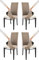 t m c s Tommychairs-4er Set Stühle Jazz mit herausnehmbarem Bezug,Struktur aus lackiertem Buchenholz Anilinfarbe Schwarz,gepolstert und mit herausnehmbarem Bezug aus Stoff in Murmeltier-Braun bezogen