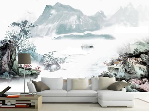 hity Papier Peint Panoramique Paysage 300cmx210cm Nature Tropical Motif Chinois Tapisserie Murale 3D Montagnes Océan Salon Chambre Adulte Enfant Zen Poster Geant Mural
