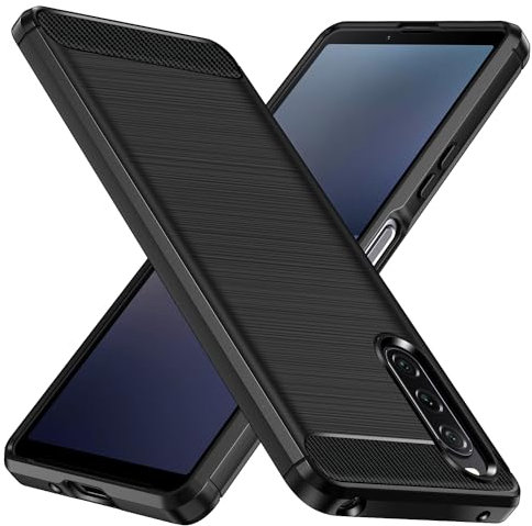 ivoler Silikon Hülle für Sony Xperia 10 V, [Militärischer Schutz] Stoßfest Handyhülle, Dünne Weiche Flexible TPU Kratzfest Schutzhülle Anti-Fingerabdruck Case Cover, Schwarz