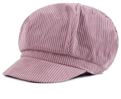 Ailan Vintage Zeitungsjungenmütze, stilvolle Damenmütze für den Winter, Bequeme und leichte Baskenmütze aus Cord für Damen, Mützen für Damen