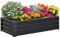 Outsunny Hochbeet Stahl, Pflanzkasten, Rostfrei Blumenkasten, Gemüsebeet mit Offenem Boden, Kräuterbeet für Garten, Balkon, Grau, 120 x 60 x 30,5 cm