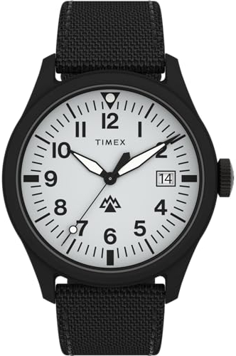 Timex Men's Expedition North 43 mm Watch - Black Eco-Friendly Two-Piece Quick Release Strap Gray Dial Black Case TW2W34700
