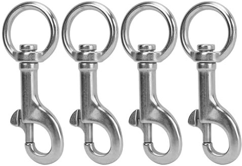Swivel Eye Bolt Snap Hook Marine Grade Scuba Diving Clip 316 Stainless Steel for Fishing Boating (4#)