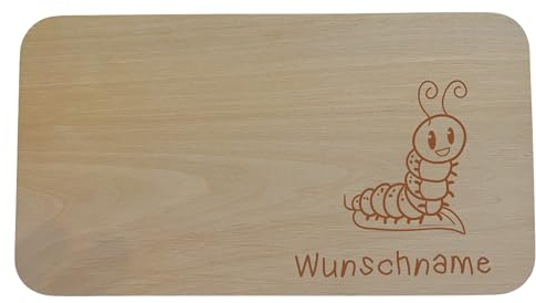 Frühstücksbrettchen Kinder I Brotzeitbrett personalisiert I Raupe
