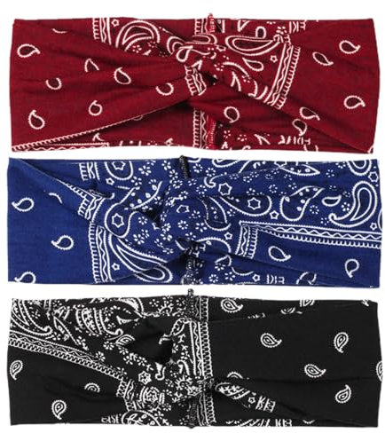3 Pièces Bandeau Cheveux Femme Large Élastique Doux Boho Mince Bandana Accessoires Headband Cheveux Femme Yoga Sport