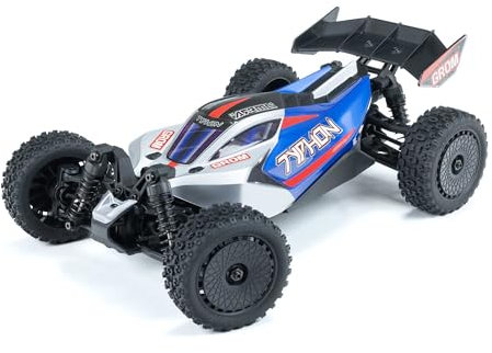 ARRMA Typhon GROM Ferngesteuertes Auto, RC Auto 1/18, Brushless Motor über 30 km/h, inkl. Akku und Zubehör, Blau, ARA2106T1