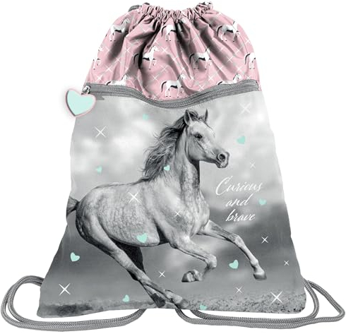 PREMIUM KINDER TURNBEUTEL/SPORTBEUTEL 43x34 cm - MOTIV PFERD