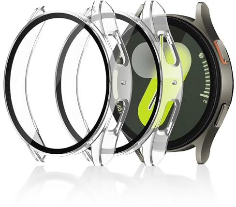 Seltureone 2 Stück Hülle für Samsung Galaxy Watch 7 44mm Schutzhülle mit Displayschutz, Hard PC 360° Rundum Anti Kratz Anti Staub Ultradünne Schutzhülle für Samsung Galaxy Watch 7 44mm - Transparent