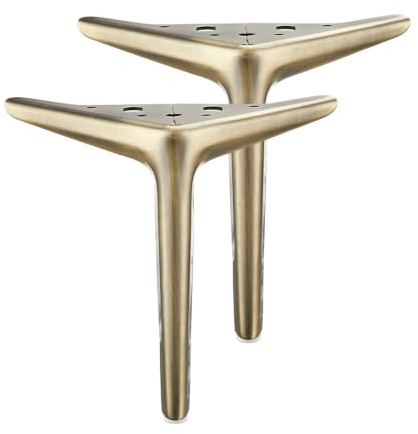 ETOPARS Möbel Beine Metall Dreieck Füße Ersatz für Kabinett Kommode Sofa Stuhl Werkbank,Pack von 2(Bronze,18cm)