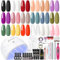COSCELIA Nagelset Gelnägel Starterset mit UV Lampe, 15 Stück UV Nagellack Set - 3 Stück Poly Nägel Gel Base und Top Coat Elektrische Nagelfräser Gel Nägel Selber Set Komplett