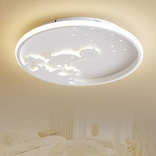 Epochglo LED Deckenleuchte Kinderzimmer Schlafzimmerlampe, 32W Deckenlampe LED 3000K-6500K Modern Kinder Led Deckenbeleuchtung für Wohnzimmer Schlafzimmer Flur Küche Büro Esszimmer Balkon, Ø40cm
