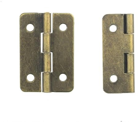 30 Pcs Small Hinges,Jewelry Box Hinge,Mini Antique Brass Tiny Hinge,Wooden Box Hinges with Screw for Music Case Dollhouse(Bronze, 21x30mm)
