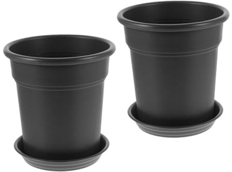 PAMINGONO 2 Sätze Blumentopf orchideentopf Orchid Pot Topf für Orchideen Blumenbehälter airy blumentopf Outdoor-Töpfe Orchideentöpfe klare Töpfe Orchideen Blumentopf pp Black
