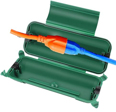 Copertura di Sicurezza del Cavo di Prolunga All'aperto, Blumacht Scatola di Protezione Impermeabile IP44, Protezione del Cavo di Prolunga per Spina, Timer, 29 cm x 11 cm x 7,5 cm (Verde)