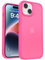 Kmofizle Custodia per iPhone 14/iPhone 13, con pellicola protettiva, opaca traslucida e antigraffio, anti-impronte, antiscivolo, per iPhone 14/13, colore rosso rosa