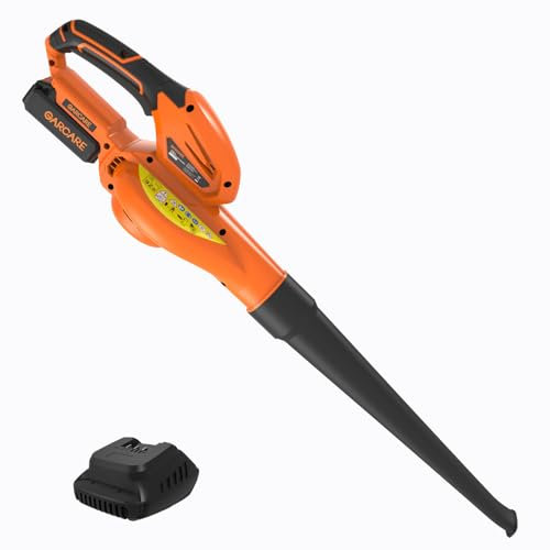 GARCARE 20V Leaf Blower Cordless - Handheld Battery Powered Blower, Max. 140 MPH Speed, 2.0Ah Li-ion Battery & Fast Charger Included, Lightweight for Multi-Use