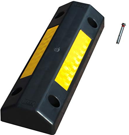 PAL | Tope rueda de plástico polipropileno para delimitar rueda de coche en aparcamiento dimensiones 50x16x8 (1- Tope + Tormillería)