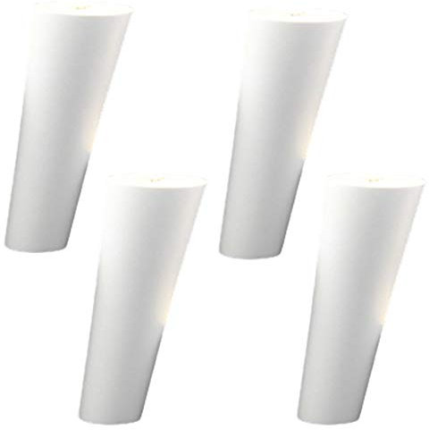 Lot de 4 pieds de table obliques en bois de chêne blanc pour meubles TV, tables basses, tables de chevet et placards 12 cm avec plaque de montage et vis