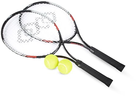 Hy-Pro Tennis Set - 25 Inch, 2 Person, Tennis Racket, Tennis Balls, Aluminium, Lightweight Racket with Carry Case & Balls Included, Great Balance & Grip, Great Gift Idea