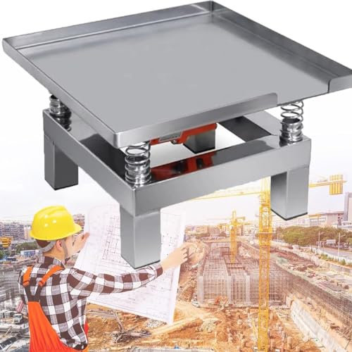 IEOWY Elektrischer Beton-Rütteltisch, Vibrationsprüfstand-Verdichtungsplattform, elektrischer Rütteltisch mit 3000 Umin, für Labor (50 * 50 * 25 cm)