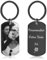 Porte Clef Personnalisable avec Photo et Texte Porte Clé Personnalisé pour Homme, Femme, Couple Cadeau Unique pour Noël, Saint-Valentin, Anniversaires (Noir - 1)