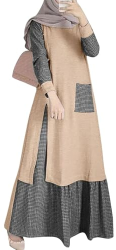Generisch Jilbab Muslimische Kleider Kleidung Frauen Gebetskleidung Für Frauen Abaya Khimar Beige M