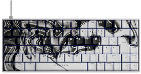Nyfter - Gaming Keyboard - NYFBOARD GEN2 Gaming Computer Tastatur - mit PBT Sublimation Keycaps Liquid - HOT-SWAPPABLE mechanisch RGB-Hintergrundbeleuchtung ISO-DE Layout für Gamer (Gen2 White, 75%)