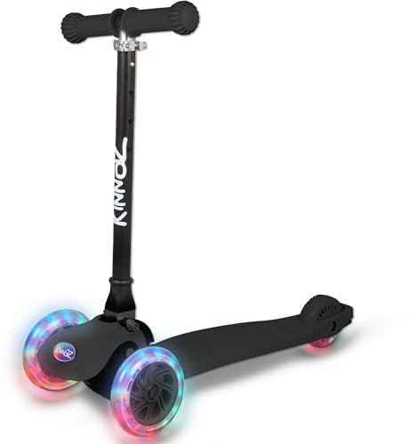 kinnaz ONE, Premium Roller Kinder 3 Jahre, faltbar, Höhe einstellbar, LED Räder, Ersatzteilservice, Beste Griffe und Bremse etc. Kinderroller ab 2 3 4 5 Jahre, Kinderscooter von Deutscher Händler