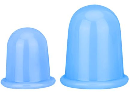 Huybaa 2 pièces Ventouse Anti Cellulite Minceur, Ventouses en Silicone, Tasses de Massage Sous Vide en Silicone, Soin beauté en Massage (bleu)