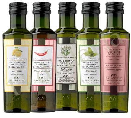 Set 5x100 ml Aceites de Oliva Virgen Extra | Limón, Albahaca, Picante, Affiorato, Beltocco | Gourmet Italiano Prensado en Frío • 13 di Ilaria