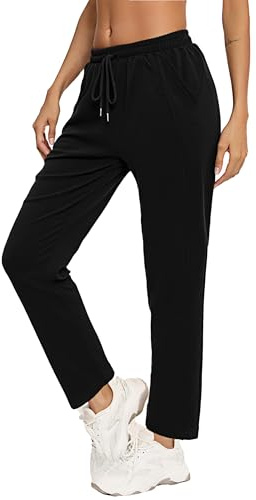Aseniza Jogginghose Damen Sporthose Lang Baumwolle Sporthose High Waist | Trainingshose Freizeithosen Sweathose Sweatpants für Sport Yoga Aseniza Jogginghose Damen Sporthose Lang Baumwolle Sporthose