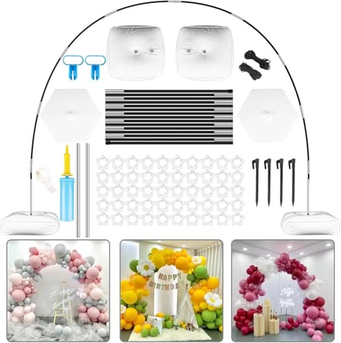 RAYNEAY Balloon Arch Kit with Stand, 3M/10Ft Adjustable Balloon Arch Frame | Adjustable Width and Height, Filling Water Base Stand, Includes Hand Pump Fixing Device Balloon Clips, Wedding Birthday Party