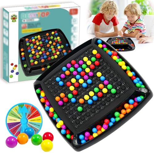 Intellektuelles Schachbrett Doppelduell, Mastermind Spiel, 120 Stück Rainbow Ball Gesellschaftsspiele,Regenbogenball Schachbrett Strategiespiele,Gesellschaftsspiele für Kinder Und Erwachsene
