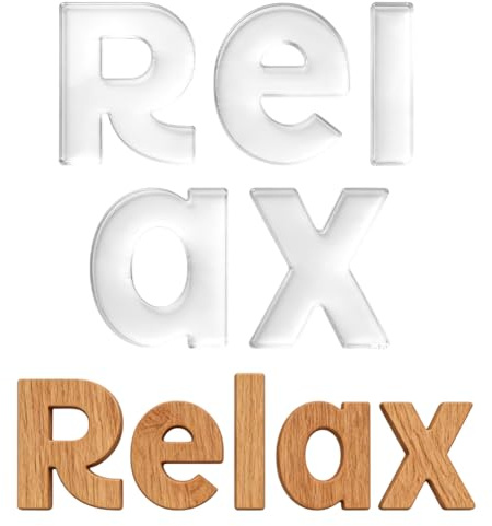 beinkmake 5Pcs Relax Letters Acrylic Router Template for Woodworking, 5mm Thick Inlay Template Tracing Stencil Guide Tool for Creating Unique Inlays in Signs DIY Wood Craft