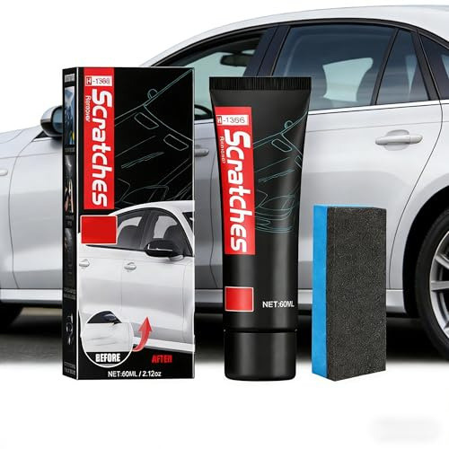 No Stove Top Scratch Remover, Stove Glass Cleaner & Glass Scratch Remover – Heavy Duty Cooktop Cleaner and Polish with Sponge | For Glass Ceramic Hobs, Car Paint Repair (1 Set)
