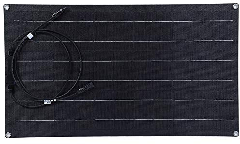 Panneau Solaire Monocristallin 50W 18V Flexible, Léger, Ultra - Mince Pour Camping - Car Bateaux Toits - Haute Efficacité De Conversion, Résistant Et Portable