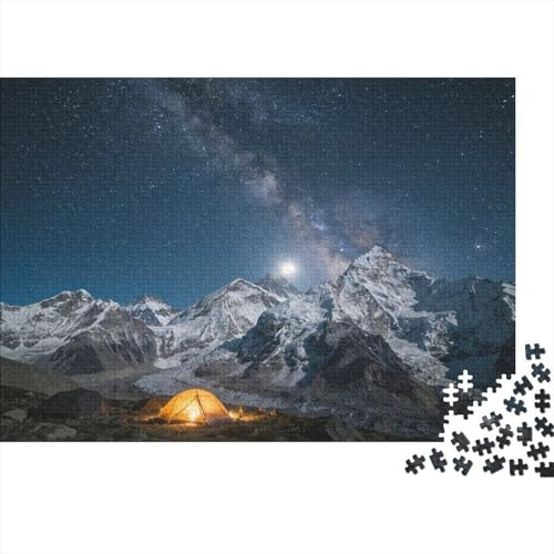 Snowy Mountain Night Sky 1000 Piece Jigsaw Puzzle Jigsaw Puzzle for Adults Paper Puzzle Game for Family Relaxation 70x50cm/1000pcs 70x50cm/1000pcs