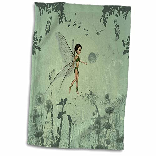 3D Rose Cute Fairy Playing with A Pusteblume Handtuch, 38,1 x 55,9 cm